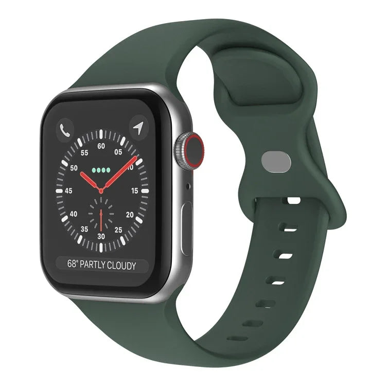 สายซิลิโคนหัวเข็มขัดผีเสื้อ ขนาด: S สำหรับ Apple Watch Series, 7 45mm / 6&SE&5&4 44mm / 3&2&1 42mm