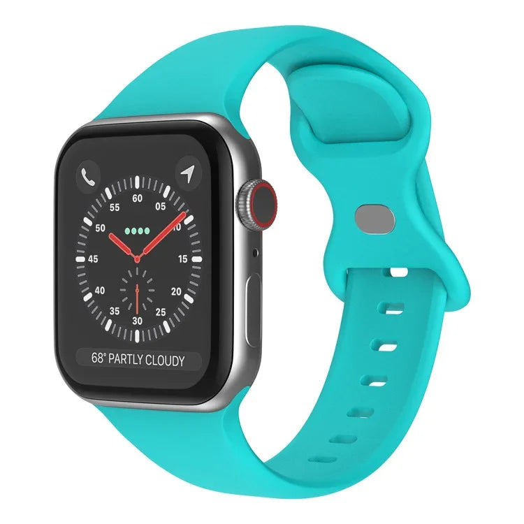 สายซิลิโคนหัวเข็มขัดผีเสื้อ ขนาด: S สำหรับ Apple Watch Series, 7 45mm / 6&SE&5&4 44mm / 3&2&1 42mm