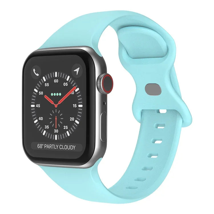 สายซิลิโคนหัวเข็มขัดผีเสื้อ ขนาด: S สำหรับ Apple Watch Series, 7 45mm / 6&SE&5&4 44mm / 3&2&1 42mm