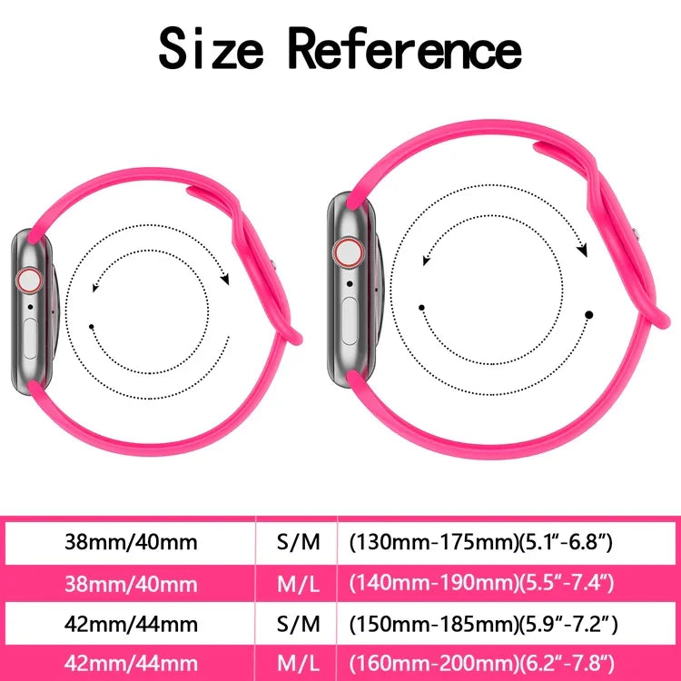 สายซิลิโคนหัวเข็มขัดผีเสื้อ ขนาด: S สำหรับ Apple Watch Series, 7 45mm / 6&SE&5&4 44mm / 3&2&1 42mm
