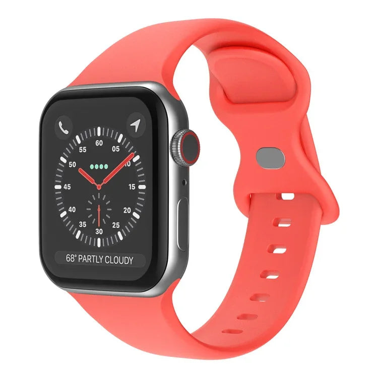 สายซิลิโคนหัวเข็มขัดผีเสื้อ ขนาด: L สำหรับ Apple Watch Series, 7 45mm / 6&SE&5&4 44mm / 3&2&1 42mm