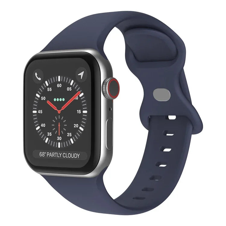สายซิลิโคนหัวเข็มขัดผีเสื้อ ขนาด: L สำหรับ Apple Watch Series, 7 45mm / 6&SE&5&4 44mm / 3&2&1 42mm