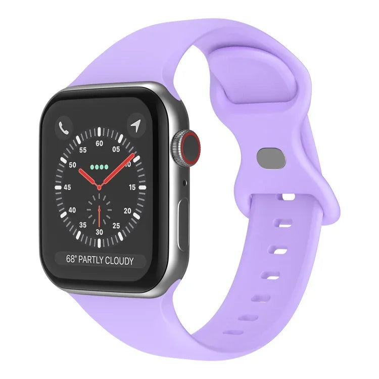 สายซิลิโคนหัวเข็มขัดผีเสื้อ ขนาด: L สำหรับ Apple Watch Series, 7 45mm / 6&SE&5&4 44mm / 3&2&1 42mm
