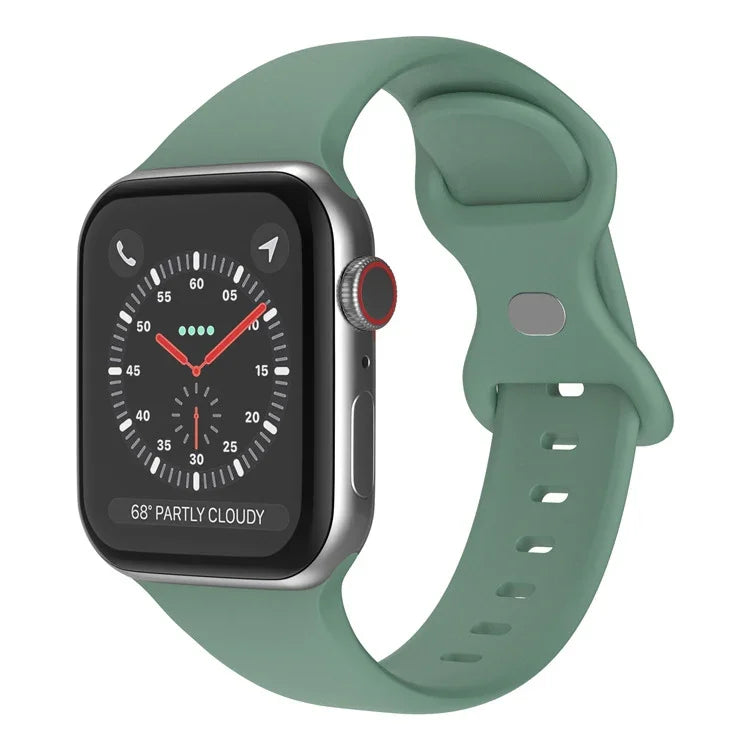 สายซิลิโคนหัวเข็มขัดผีเสื้อ ขนาด: L สำหรับ Apple Watch Series, 7 45mm / 6&SE&5&4 44mm / 3&2&1 42mm
