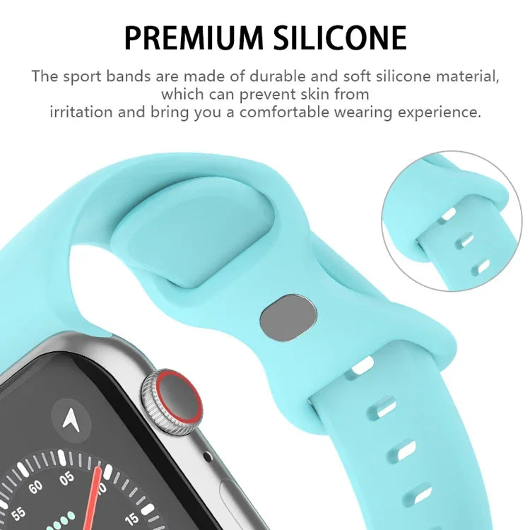 สายซิลิโคนหัวเข็มขัดผีเสื้อ ขนาด: L สำหรับ Apple Watch Series, 7 45mm / 6&SE&5&4 44mm / 3&2&1 42mm