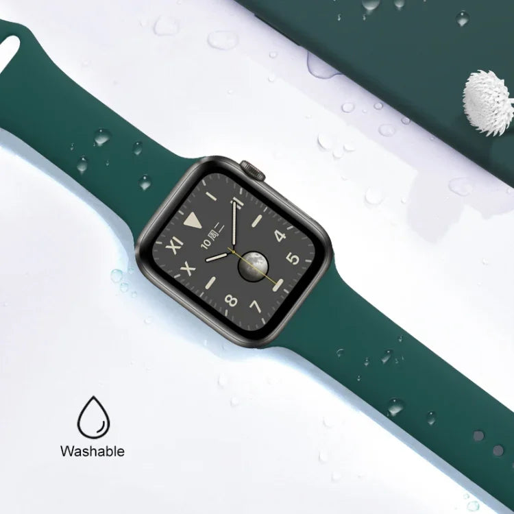 Mutural Liquid Silicone Watchband, For Apple Watch Series 7 41mm / 6 & SE & 5 & 4 40mm / 3 & 2 & 1 38mm, For Apple Watch Ultra 49mm / Series 8&7 45mm / SE 2&6&SE&5&4 44mm / 3&2&1 42mm