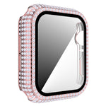 เคสเรือนนาฬิกา PC ประดับเพชร + กระจกนิรภัยสำหรับ Apple Watch Series, 3&2&1 38mm, 3&2&1 42mm