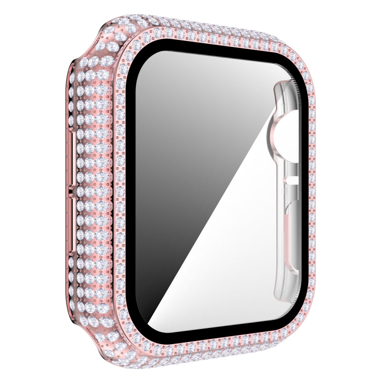 เคสเรือนนาฬิกา PC ประดับเพชร + กระจกนิรภัยสำหรับ Apple Watch Series, 3&2&1 38mm, 3&2&1 42mm