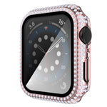 เคสเรือนนาฬิกา PC ประดับเพชร + กระจกนิรภัยสำหรับ Apple Watch Series, 3&2&1 38mm, 3&2&1 42mm
