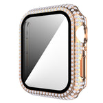 เคสเรือนนาฬิกา PC ประดับเพชร + กระจกนิรภัยสำหรับ Apple Watch Series, 3&2&1 38mm, 3&2&1 42mm
