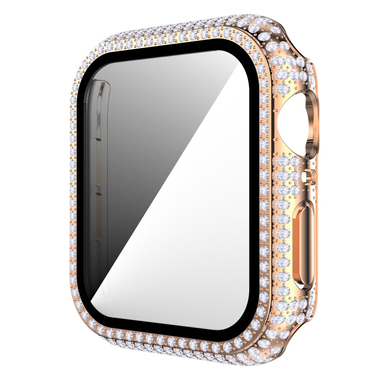 เคสเรือนนาฬิกา PC ประดับเพชร + กระจกนิรภัยสำหรับ Apple Watch Series, 3&2&1 38mm, 3&2&1 42mm