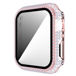 เคสเรือนนาฬิกา PC ประดับเพชร + กระจกนิรภัยสำหรับ Apple Watch Series, 3&2&1 38mm, 3&2&1 42mm