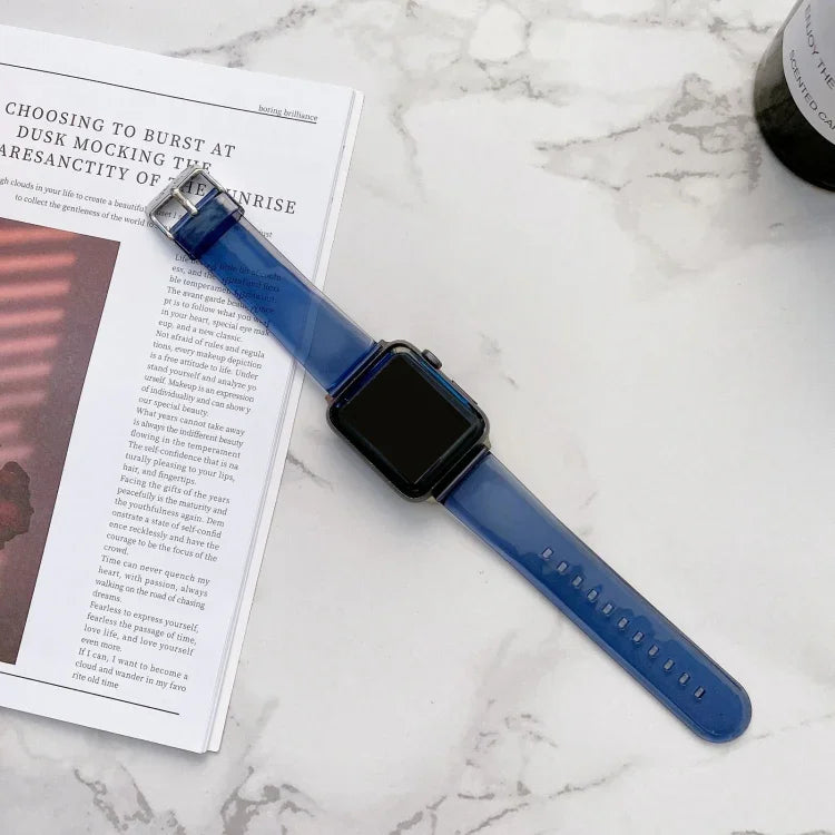 สายใสเจลลี่สำหรับ Apple Watch Series, 7 41mm / 6&SE&5&4 40mm / 3&2&1 38mm, 7 45mm / 6&SE&5&4 44mm / 3&2&1 42mm