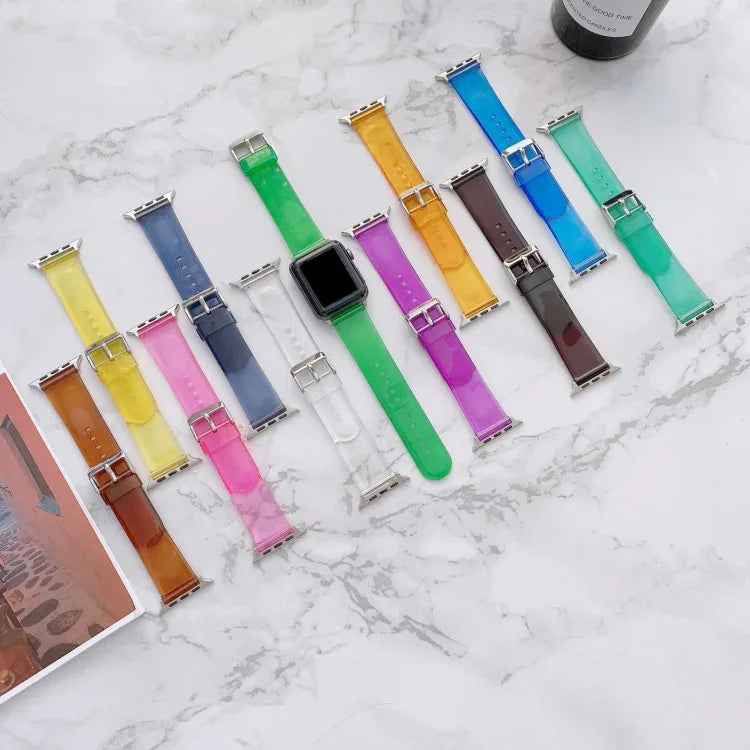 สายใสเจลลี่สำหรับ Apple Watch Series, 7 41mm / 6&SE&5&4 40mm / 3&2&1 38mm, 7 45mm / 6&SE&5&4 44mm / 3&2&1 42mm