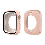 เคสกันน้ำ PC + ฟิล์มกระจกนิรภัยพร้อมฝาปิดล่างสำหรับ Apple Watch Series 9 / 8 / 7 45mm, 9 / 8 / 7 41mm, 9 / 8 / 7 45mm