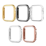 เคสป้องกันนาฬิกา PC ชุบอิเล็กโทรไลต์กลวง สำหรับ Apple Watch Series 9 / 8 / 7 41mm, สำหรับ Apple Watch Series 9 / 8 / 7 45mm