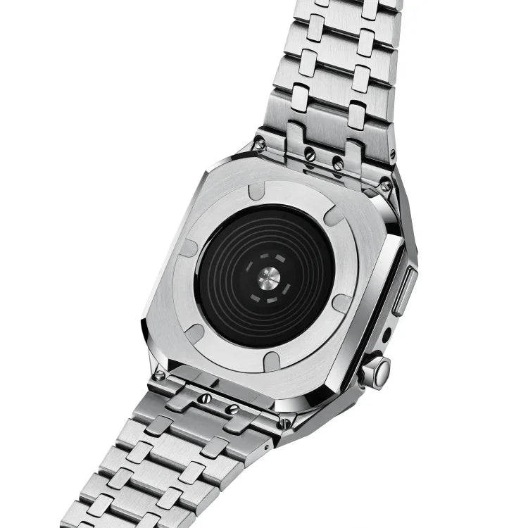 สายรัดนาฬิกาโลหะโอ๊คแบบรวม + เคสนาฬิกา สำหรับ Apple Watch Series 9 / 8 / 7 45mm, สำหรับ Apple Watch Series 9 / 8 / 7 45mm