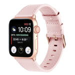 สายรัดนาฬิกาหนังแท้เอวเล็ก สำหรับ Apple Watch Series, 7 41mm / 6&SE&5&4 40mm / 3&2&1 38mm, 7 45mm / 6&SE&5&4 44mm / 3&2&1 42mm