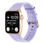 สายรัดนาฬิกาหนังแท้เอวเล็ก สำหรับ Apple Watch Series, 7 41mm / 6&SE&5&4 40mm / 3&2&1 38mm, 7 45mm / 6&SE&5&4 44mm / 3&2&1 42mm