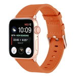 สายรัดนาฬิกาหนังแท้เอวเล็ก สำหรับ Apple Watch Series, 7 41mm / 6&SE&5&4 40mm / 3&2&1 38mm, 7 45mm / 6&SE&5&4 44mm / 3&2&1 42mm