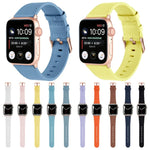 สายรัดนาฬิกาหนังแท้เอวเล็ก สำหรับ Apple Watch Series, 7 41mm / 6&SE&5&4 40mm / 3&2&1 38mm, 7 45mm / 6&SE&5&4 44mm / 3&2&1 42mm