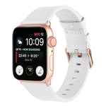 สายรัดนาฬิกาหนังแท้เอวเล็ก สำหรับ Apple Watch Series, 7 41mm / 6&SE&5&4 40mm / 3&2&1 38mm, 7 45mm / 6&SE&5&4 44mm / 3&2&1 42mm