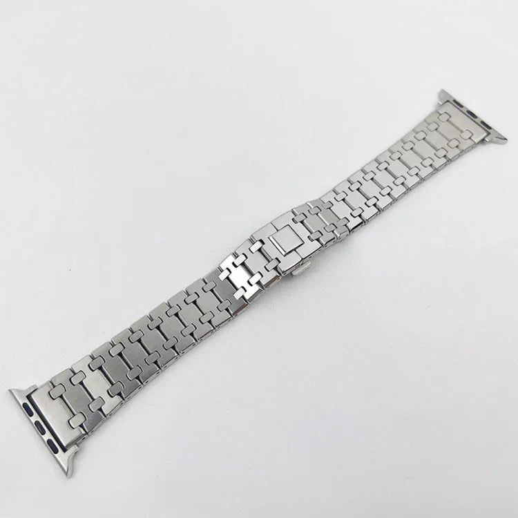 สายรัดนาฬิกาโลหะโอ๊คสามเส้น สำหรับ Apple Watch Series, 7 41mm / 6&SE&5&4 40mm / 3&2&1 38mm, 7 45mm / 6&SE&5&4 44mm / 3&2&1 42mm