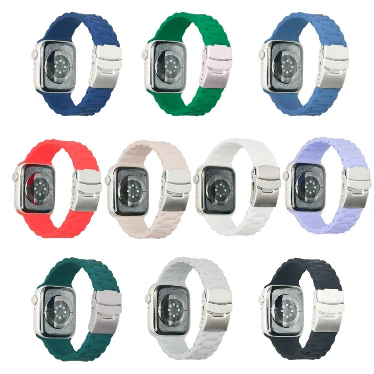 สายรัดนาฬิกาแบบสามเม็ด สำหรับ Apple Watch Series, 7 41mm / 6&SE&5&4 40mm / 3&2&1 38mm, 7 45mm / 6&SE&5&4 44mm / 3&2&1 42mm