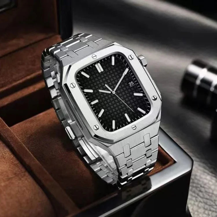 สายรัดนาฬิกาโลหะโอ๊คแบบรวม + เคสนาฬิกา สำหรับ Apple Watch Series, สำหรับ Apple Watch Series 6&SE&5&4 44mm