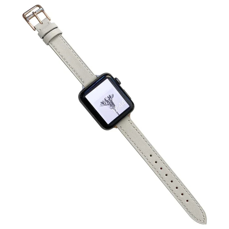 สายรัดนาฬิกาหนังเรียบ สำหรับ Apple Watch Series, 7 41mm / 6&SE&5&4 40mm / 3&2&1 38mm, 7 45mm / 6&SE&5&4 44mm / 3&2&1 42mm