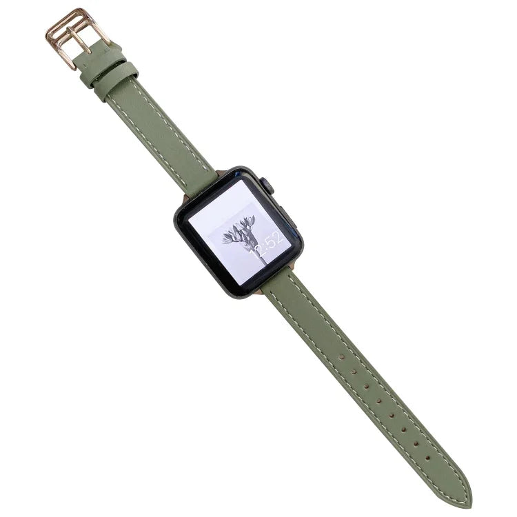 สายรัดนาฬิกาหนังเรียบ สำหรับ Apple Watch Series, 7 41mm / 6&SE&5&4 40mm / 3&2&1 38mm, 7 45mm / 6&SE&5&4 44mm / 3&2&1 42mm