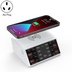 แท่นชาร์จไร้สายดิจิทัลแสดงผลอัจฉริยะ 838w 9 in 1 100W 4 PD 3.0 USB-C / Type-C + 4 QC 3.0 USB พอร์ต พร้อมปลั๊ก EU, US, UK, AU