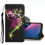 Coloured Drawing Pattern Leather Phone Case, For iPhone 13 mini, For iPhone 13, For iPhone 13 Pro