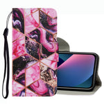 Coloured Drawing Pattern Leather Phone Case, For iPhone 13 mini, For iPhone 13, For iPhone 13 Pro