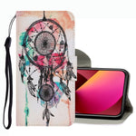 Coloured Drawing Pattern Leather Phone Case, For iPhone 13 mini, For iPhone 13, For iPhone 13 Pro