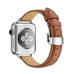 สายรัดนาฬิกาหัวเข็มขัดผีเสื้อบาง สำหรับ Apple Watch Series, 7 41mm / 6&SE&5&4 40mm / 3&2&1 38mm