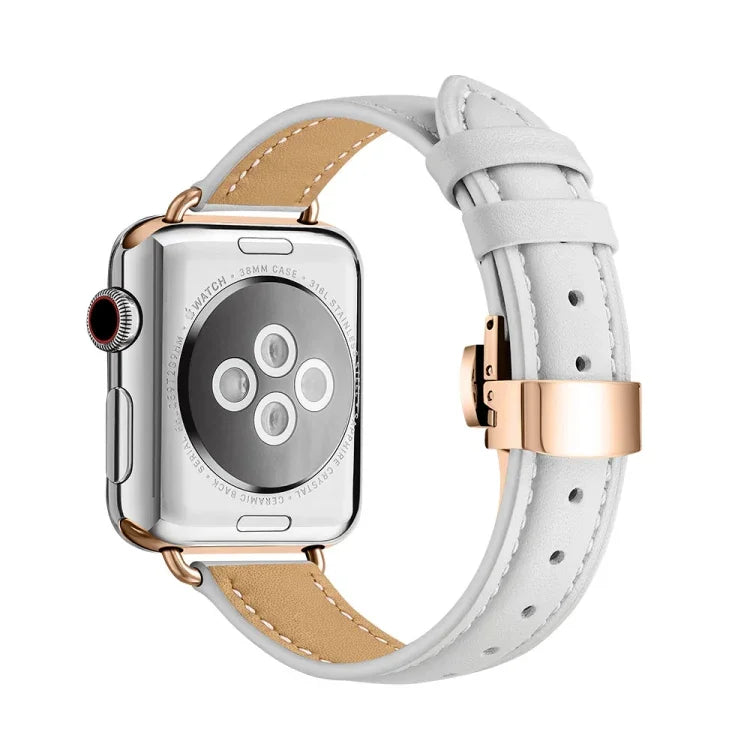 สายรัดนาฬิกาหัวเข็มขัดผีเสื้อบาง สำหรับ Apple Watch Series, 7 41mm / 6&SE&5&4 40mm / 3&2&1 38mm