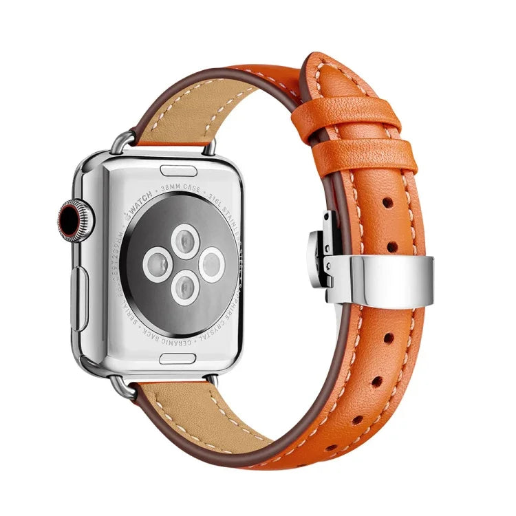 สายรัดนาฬิกาหัวเข็มขัดผีเสื้อบาง สำหรับ Apple Watch Series, 7 41mm / 6&SE&5&4 40mm / 3&2&1 38mm