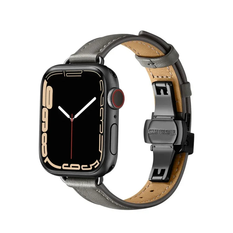 สายรัดนาฬิกาหัวเข็มขัดผีเสื้อบาง สำหรับ Apple Watch Series, 7 41mm / 6&SE&5&4 40mm / 3&2&1 38mm