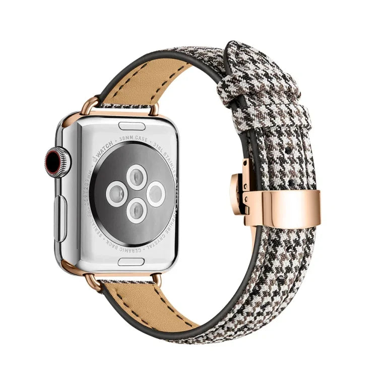 สายรัดนาฬิกาหัวเข็มขัดผีเสื้อบาง สำหรับ Apple Watch Series, 7 41mm / 6&SE&5&4 40mm / 3&2&1 38mm