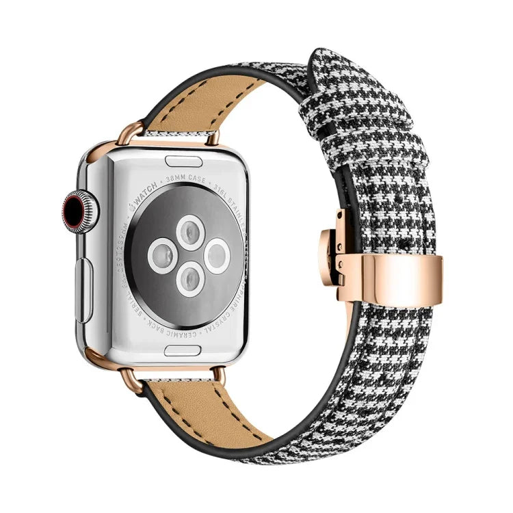 สายรัดนาฬิกาหัวเข็มขัดผีเสื้อบาง สำหรับ Apple Watch Series, 7 41mm / 6&SE&5&4 40mm / 3&2&1 38mm