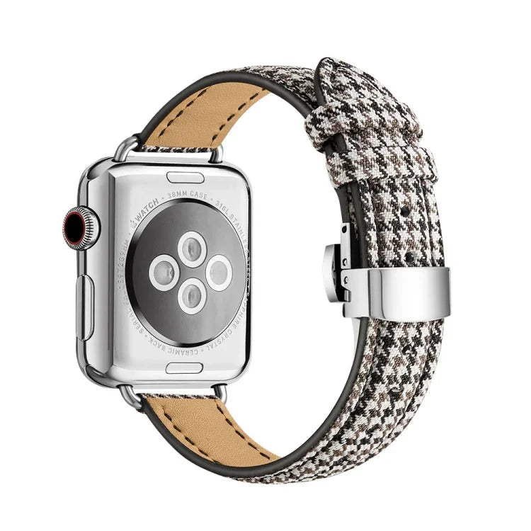 สายรัดนาฬิกาหัวเข็มขัดผีเสื้อบาง สำหรับ Apple Watch Series, 7 41mm / 6&SE&5&4 40mm / 3&2&1 38mm