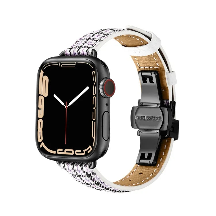 สายรัดนาฬิกาหัวเข็มขัดผีเสื้อบาง สำหรับ Apple Watch Series, 7 41mm / 6&SE&5&4 40mm / 3&2&1 38mm
