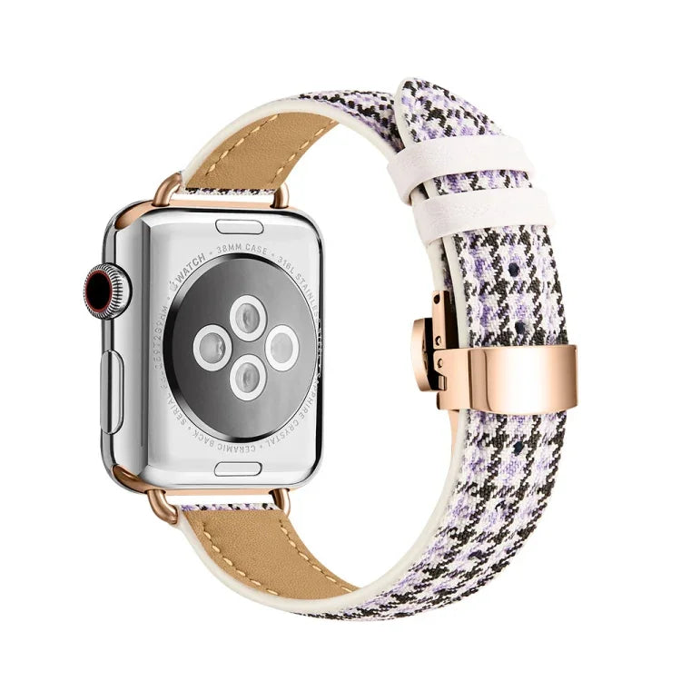 สายรัดนาฬิกาหัวเข็มขัดผีเสื้อบาง สำหรับ Apple Watch Series, 7 41mm / 6&SE&5&4 40mm / 3&2&1 38mm