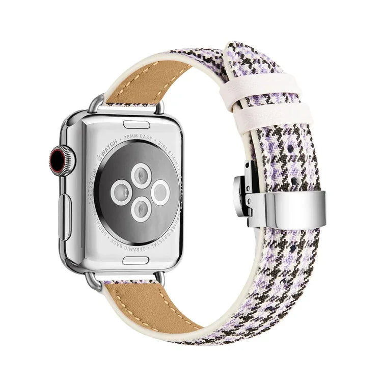 สายรัดนาฬิกาหัวเข็มขัดผีเสื้อบาง สำหรับ Apple Watch Series, 7 41mm / 6&SE&5&4 40mm / 3&2&1 38mm