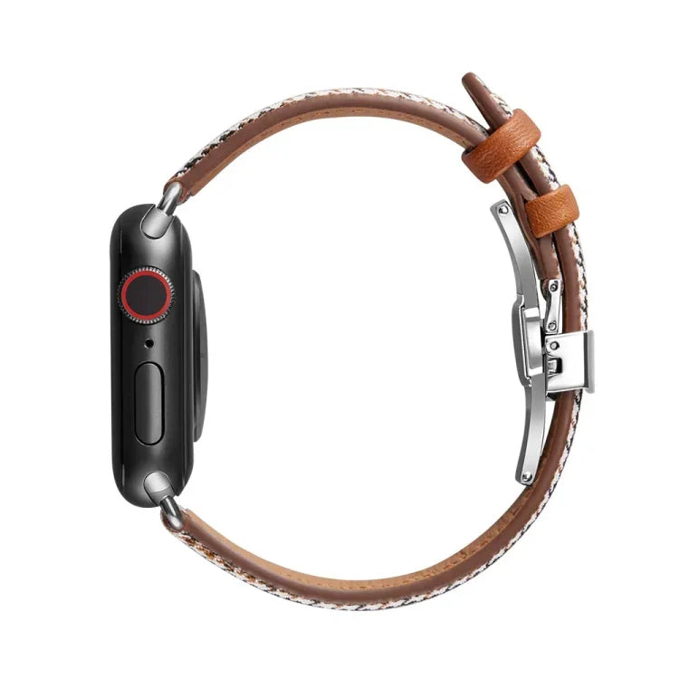 สายรัดนาฬิกาหัวเข็มขัดผีเสื้อบาง สำหรับ Apple Watch Series, 7 41mm / 6&SE&5&4 40mm / 3&2&1 38mm