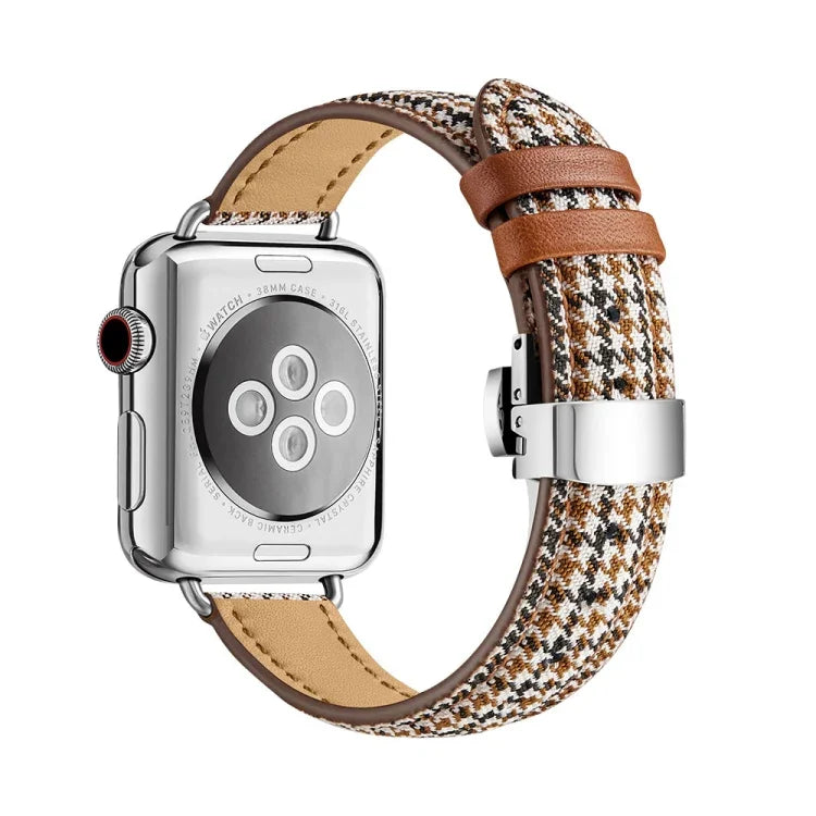 สายรัดนาฬิกาหัวเข็มขัดผีเสื้อบาง สำหรับ Apple Watch Series, 7 41mm / 6&SE&5&4 40mm / 3&2&1 38mm
