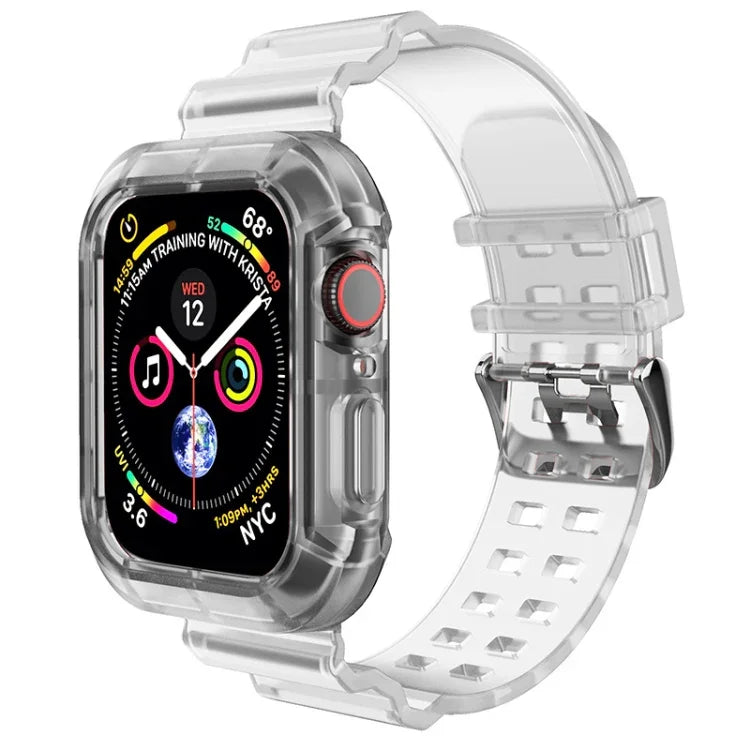 สายรัดนาฬิกาโปร่งใส สำหรับ Apple Watch Series 8&7 45mm / SE 2&6&SE&5&4 44mm / 3&2&1 42mm(สีน้ำตาลโปร่งใส), 7 41mm / 6&SE&5&4 40mm / 3&2&1 38mm, 7 45mm / 6&SE&5&4 44mm / 3&2&1 42mm
