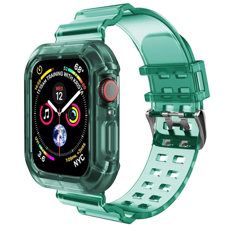 สายรัดนาฬิกาโปร่งใส สำหรับ Apple Watch Series 8&7 45mm / SE 2&6&SE&5&4 44mm / 3&2&1 42mm(สีน้ำตาลโปร่งใส), 7 41mm / 6&SE&5&4 40mm / 3&2&1 38mm, 7 45mm / 6&SE&5&4 44mm / 3&2&1 42mm