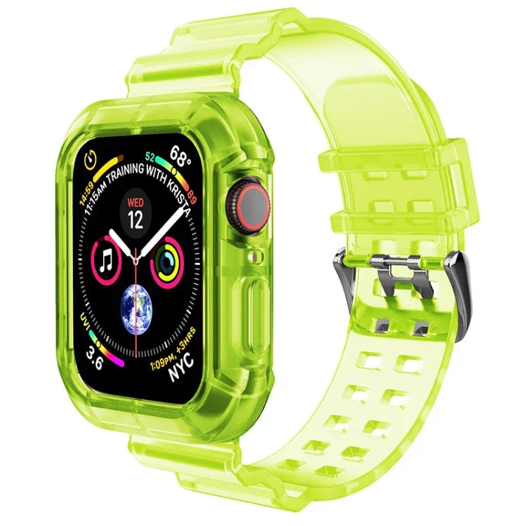 สายรัดนาฬิกาโปร่งใส สำหรับ Apple Watch Series 8&7 45mm / SE 2&6&SE&5&4 44mm / 3&2&1 42mm(สีน้ำตาลโปร่งใส), 7 41mm / 6&SE&5&4 40mm / 3&2&1 38mm, 7 45mm / 6&SE&5&4 44mm / 3&2&1 42mm